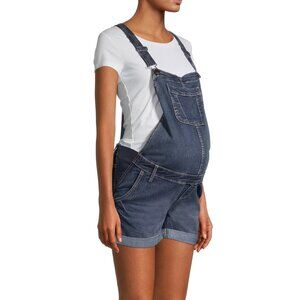 Planet Motherhood Women's Maternity Shortalls with Side Panel